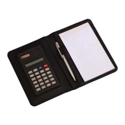 10x14 TUREL CALCULATOR NOTEPAD BLACK - WHITE PEN - Thumbnail