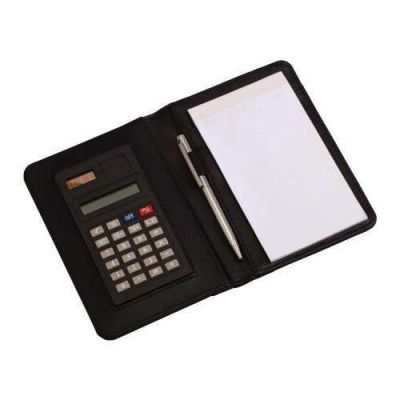 10x14 TUREL CALCULATOR NOTEPAD BLACK - WHITE PEN - 2