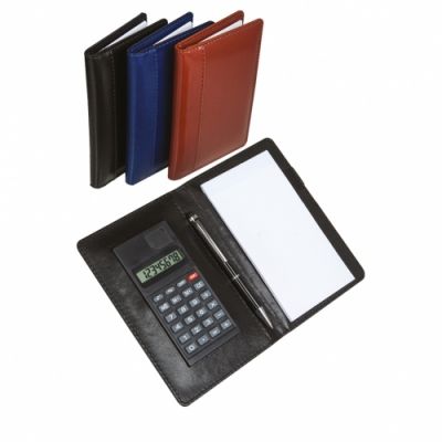 10x14 TUREL CALCULATOR NOTEPAD BLACK -BLACK PEN - 2