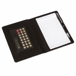 10x14 TUREL CALCULATOR NOTEPAD YATAY BLACK-WHITE PEN - Thumbnail