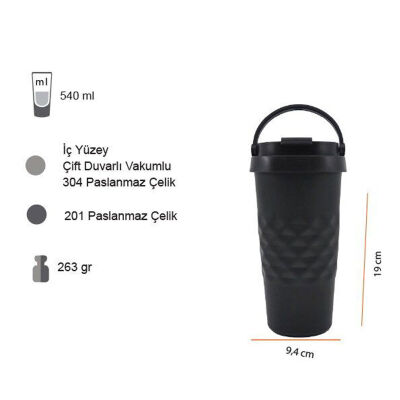 55590 - ÇİFT DUVARLI VAKUMLU TERMOS BARDAK 540 ML. - 2