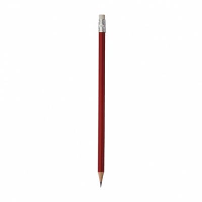  - NATUREL PENCIL WITH ERASER CLARET RED